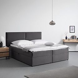 Boxspring Postel Kilian, 180x200, Šedá