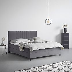 Boxspring Postel Roma Tm. Šědá, 180x200cm