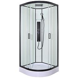 Sprchový Kout S Led, Bluetooth, Radiem, Černá