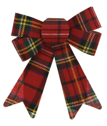 Mašle 2 ks, červený tartan