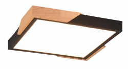 Meta 31 cm, dřevo/černý kov, hranaté