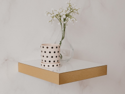 Shelvy 23,5 cm, bílá lesk/zlatá
