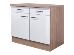 Valero US100, dub sonoma/bílý lesk, šířka 100 cm