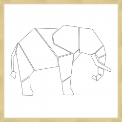 Geometrický slon, 40x40 cm