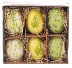 Malovaná vajíčka, 6 ks, zelená