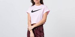 Dámská trička Nike Sportswear Swoosh Shortsleeve Crop Top Pink L